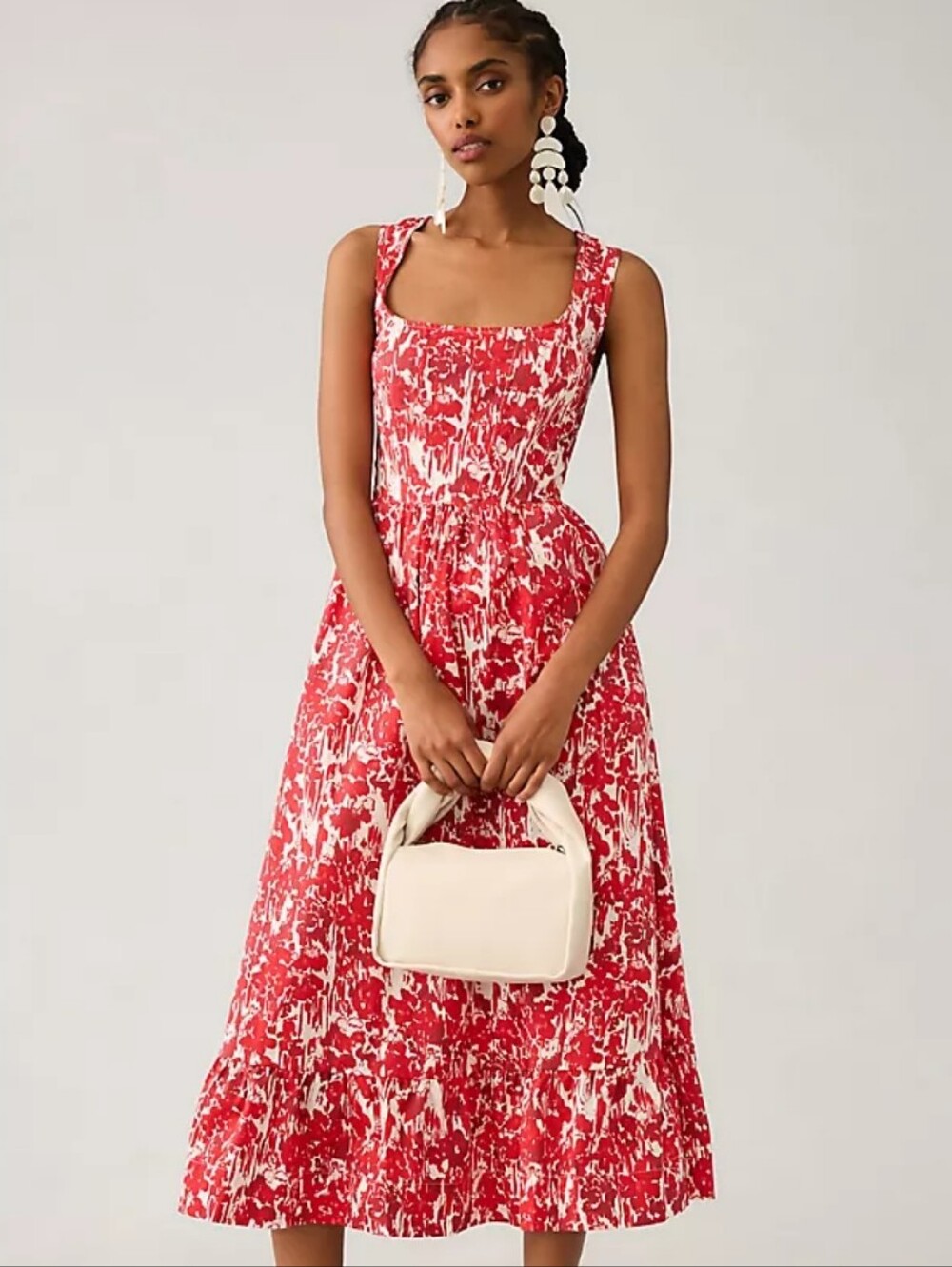 Anthropologie Aureta Red and White Sleeveless Summer Dress